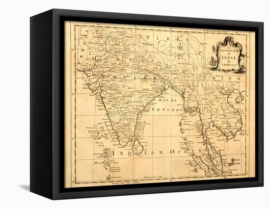 Old Map Of India Printed 1750-Tektite-Framed Stretched Canvas