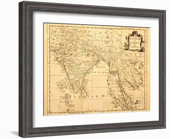 Old Map Of India Printed 1750-Tektite-Framed Art Print