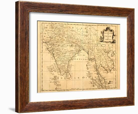 Old Map Of India Printed 1750-Tektite-Framed Art Print