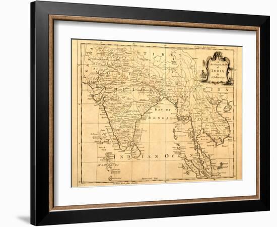 Old Map Of India Printed 1750-Tektite-Framed Art Print