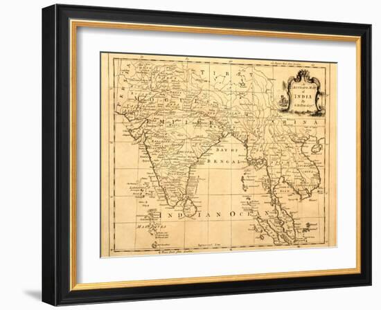 Old Map Of India Printed 1750-Tektite-Framed Art Print