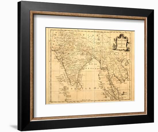 Old Map Of India Printed 1750-Tektite-Framed Art Print