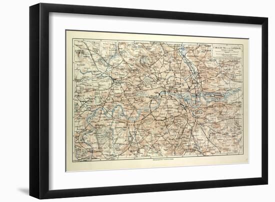 Old Map of London-null-Framed Giclee Print