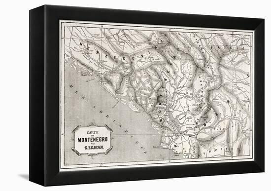 Old Map Of Montenegro. Created By Lejean, Published On Le Tour Du Monde, Paris, 1860-marzolino-Framed Stretched Canvas