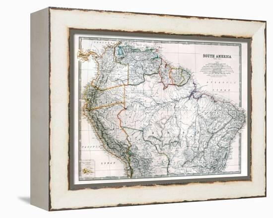 Old Map Of Northern South America-Tektite-Framed Stretched Canvas