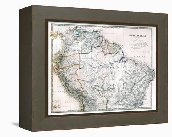 Old Map Of Northern South America-Tektite-Framed Stretched Canvas