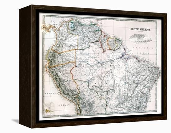 Old Map Of Northern South America-Tektite-Framed Stretched Canvas