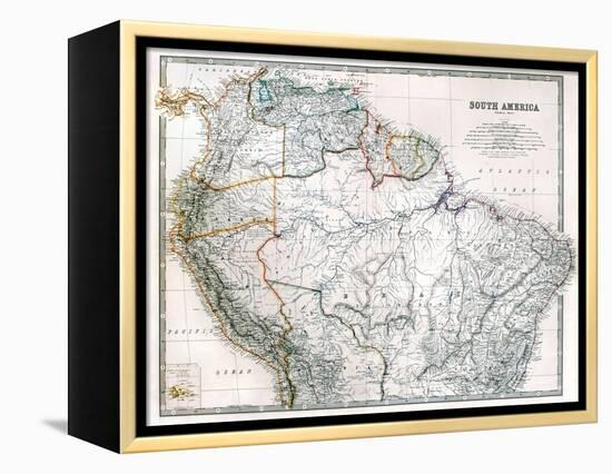 Old Map Of Northern South America-Tektite-Framed Stretched Canvas