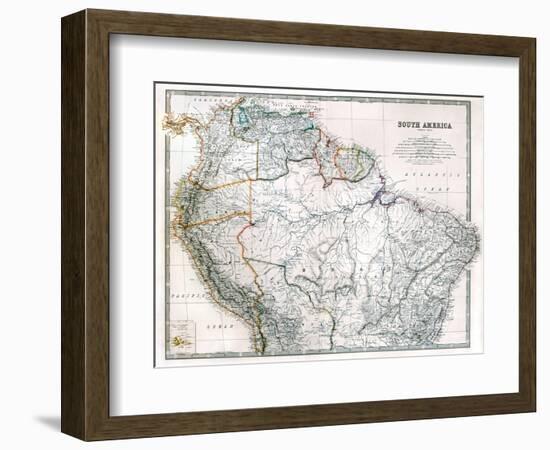 Old Map Of Northern South America-Tektite-Framed Premium Giclee Print