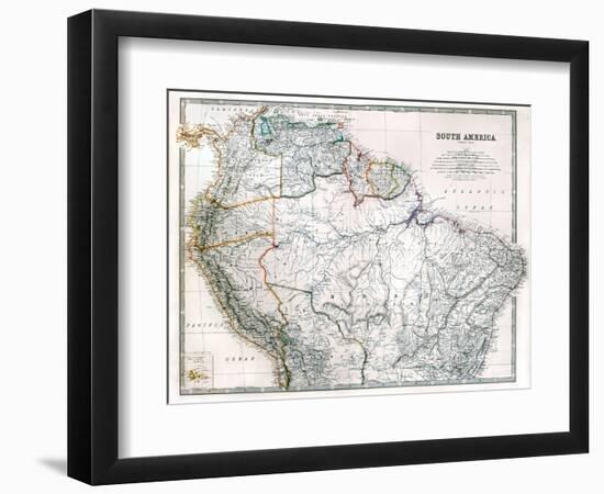 Old Map Of Northern South America-Tektite-Framed Premium Giclee Print