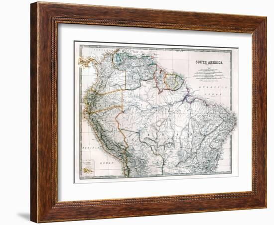 Old Map Of Northern South America-Tektite-Framed Art Print