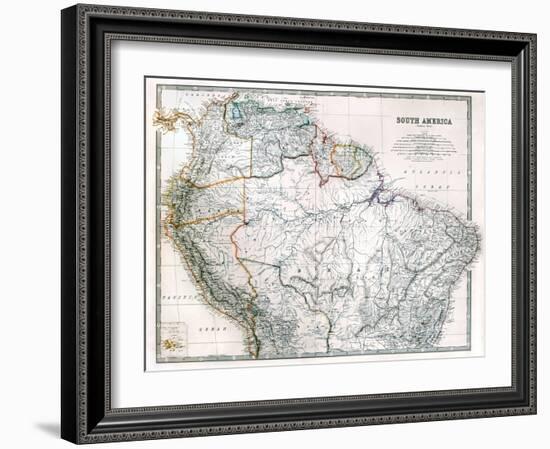 Old Map Of Northern South America-Tektite-Framed Art Print