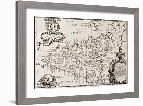 Old Map Of Sicily-marzolino-Framed Art Print