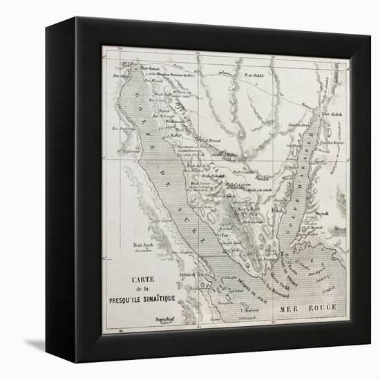 Old Map Of Sinai Peninsula. Created By Erhard, Published On Le Tour Du Monde, Paris, 1864-marzolino-Framed Stretched Canvas