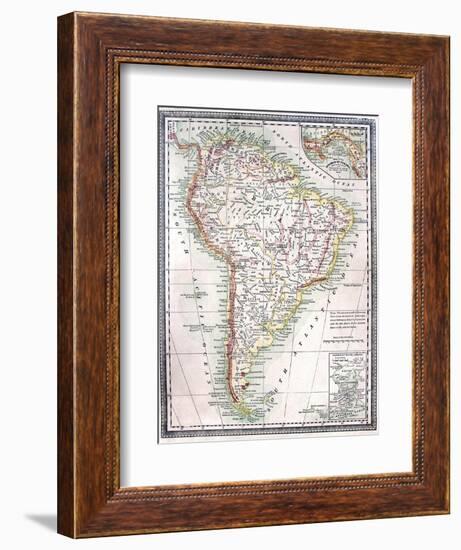 Old Map Of South America-Tektite-Framed Art Print