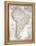 Old Map Of South America-Tektite-Framed Stretched Canvas