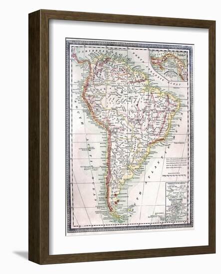 Old Map Of South America-Tektite-Framed Art Print