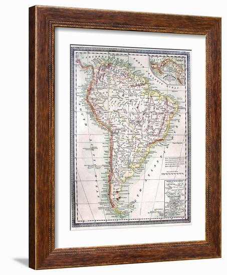 Old Map Of South America-Tektite-Framed Art Print