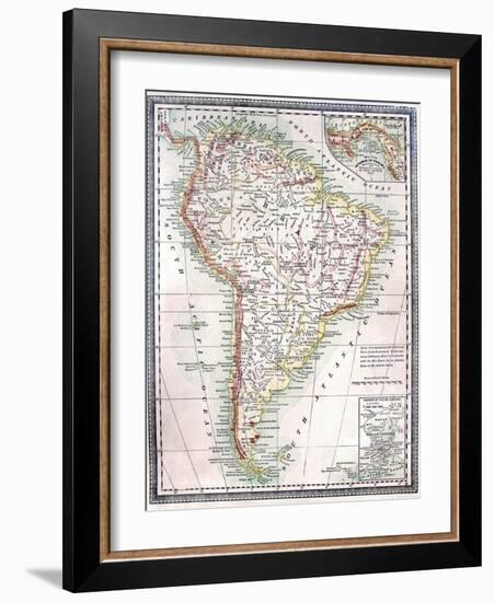 Old Map Of South America-Tektite-Framed Art Print