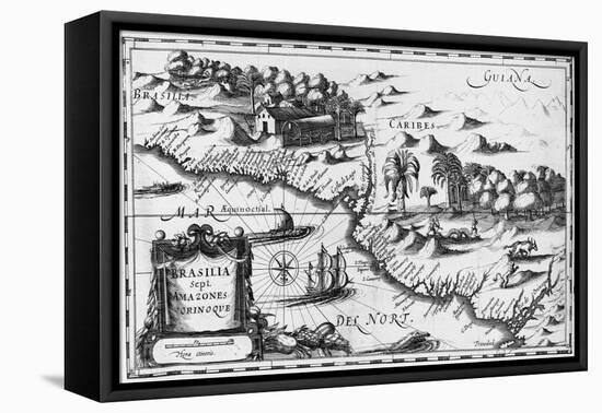 Old Map of the Northern Coast of South America-null-Framed Premier Image Canvas