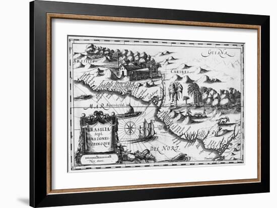 Old Map of the Northern Coast of South America-null-Framed Giclee Print