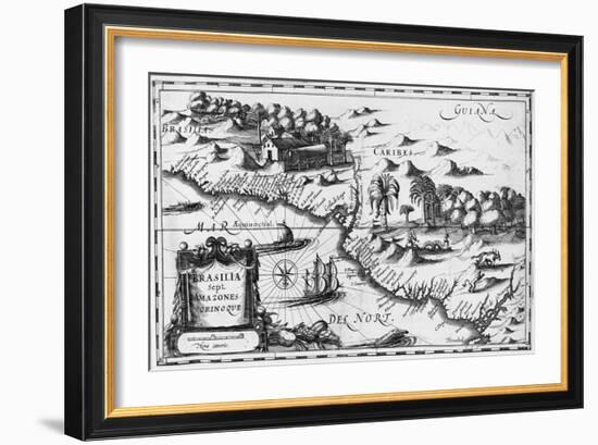 Old Map of the Northern Coast of South America-null-Framed Giclee Print