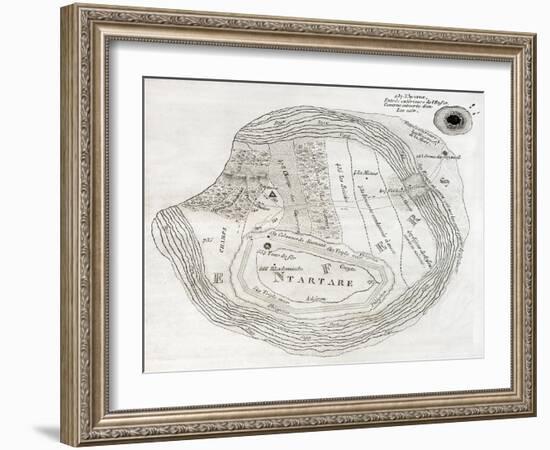 Old Map Of Underworld, Such As Described In The Aeneid Sixth Book-marzolino-Framed Art Print