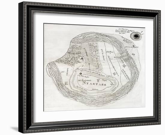 Old Map Of Underworld, Such As Described In The Aeneid Sixth Book-marzolino-Framed Art Print