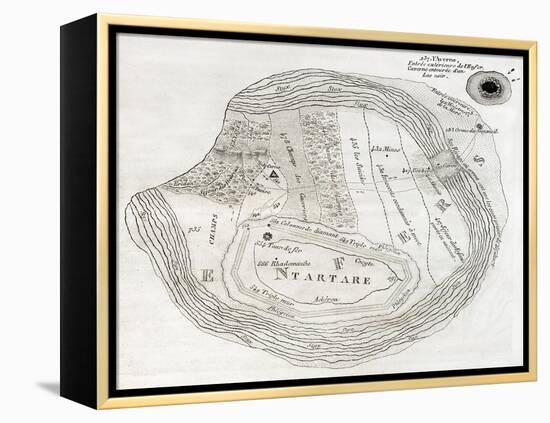 Old Map Of Underworld, Such As Described In The Aeneid Sixth Book-marzolino-Framed Stretched Canvas