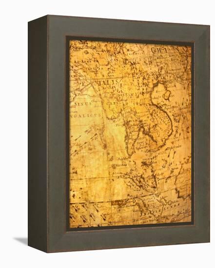 Old Map-VibrantImage-Framed Stretched Canvas