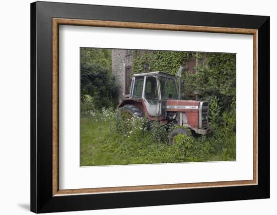 Old Massey Ferguson 698T Tractor Outside Farm Building, Norfolk, UK, June 2014-Ernie Janes-Framed Photographic Print