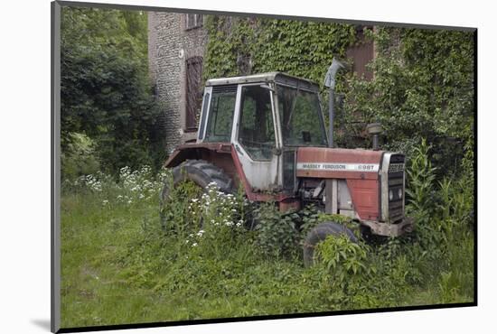 Old Massey Ferguson 698T Tractor Outside Farm Building, Norfolk, UK, June 2014-Ernie Janes-Mounted Photographic Print
