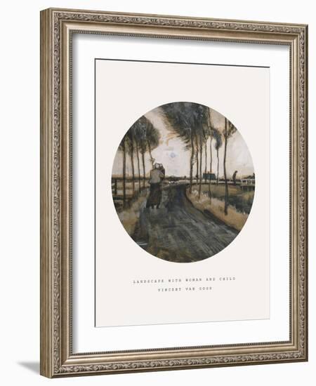 Old Masters, New Circles: Landscape with Woman and Child-Vincent van Gogh-Framed Giclee Print