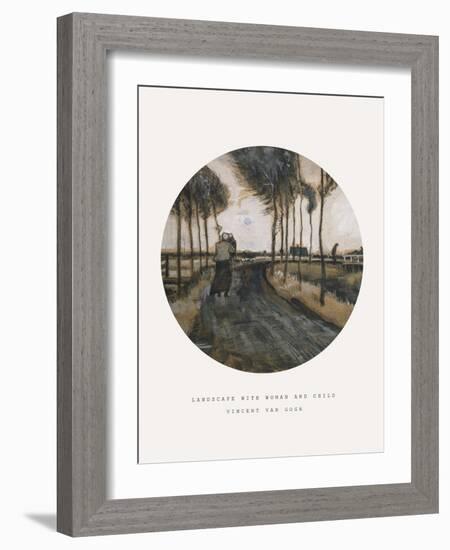 Old Masters, New Circles: Landscape with Woman and Child-Vincent van Gogh-Framed Giclee Print