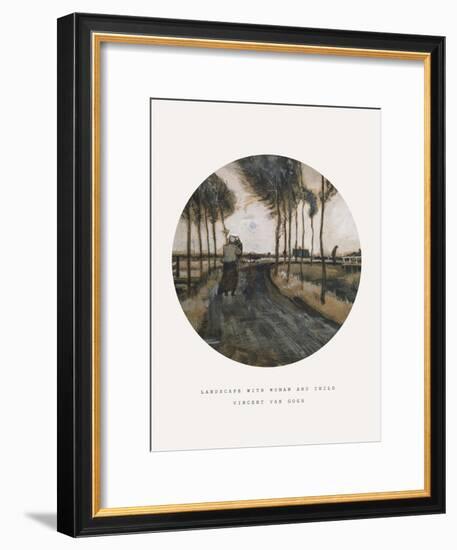 Old Masters, New Circles: Landscape with Woman and Child-Vincent van Gogh-Framed Giclee Print