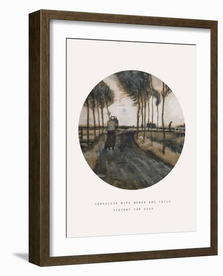 Old Masters, New Circles: Landscape with Woman and Child-Vincent van Gogh-Framed Giclee Print