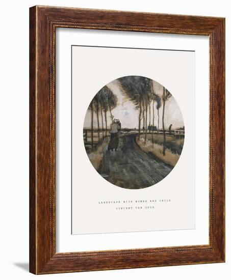 Old Masters, New Circles: Landscape with Woman and Child-Vincent van Gogh-Framed Giclee Print