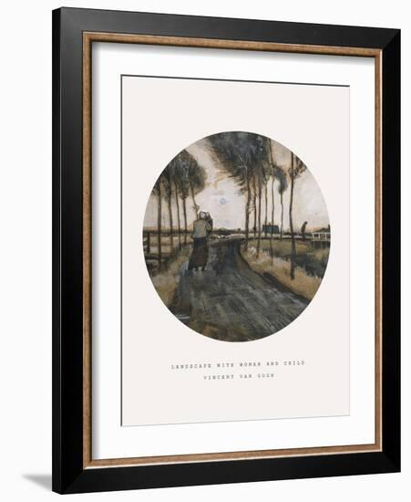 Old Masters, New Circles: Landscape with Woman and Child-Vincent van Gogh-Framed Giclee Print