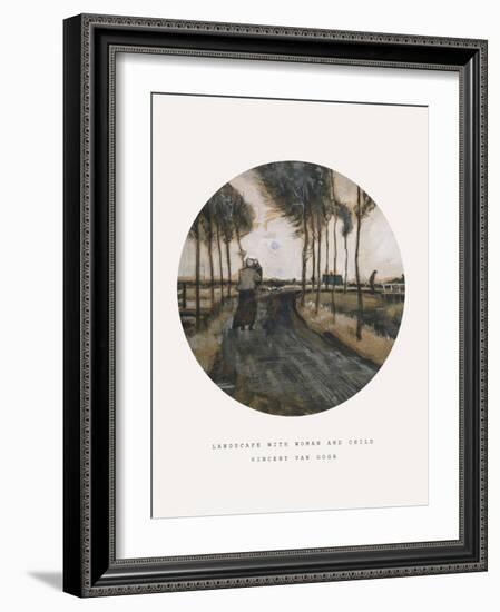 Old Masters, New Circles: Landscape with Woman and Child-Vincent van Gogh-Framed Giclee Print