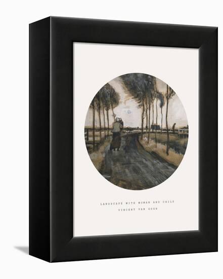 Old Masters, New Circles: Landscape with Woman and Child-Vincent van Gogh-Framed Premier Image Canvas