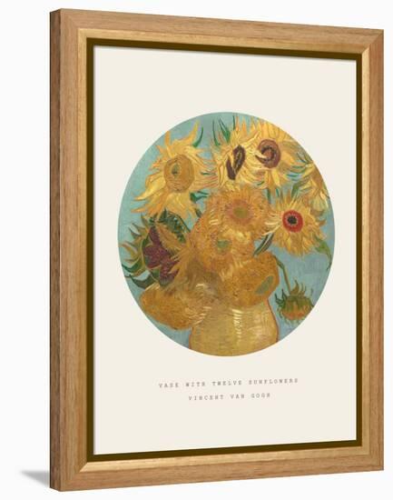 Old Masters, New Circles: Sunflowers, c.1889-Vincent van Gogh-Framed Stretched Canvas