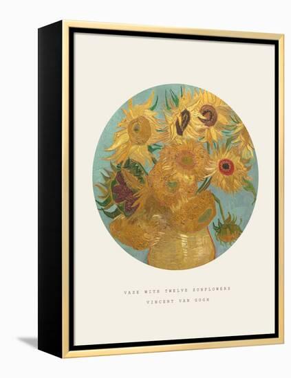 Old Masters, New Circles: Sunflowers, c.1889-Vincent van Gogh-Framed Stretched Canvas