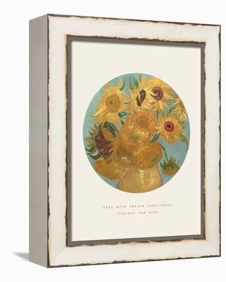 Old Masters, New Circles: Sunflowers, c.1889-Vincent van Gogh-Framed Stretched Canvas