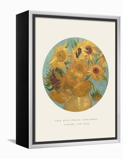 Old Masters, New Circles: Sunflowers, c.1889-Vincent van Gogh-Framed Stretched Canvas