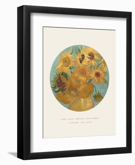 Old Masters, New Circles: Sunflowers, c.1889-Vincent van Gogh-Framed Art Print