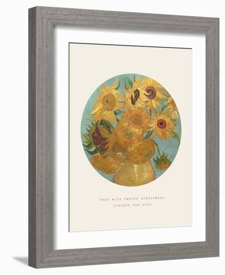 Old Masters, New Circles: Sunflowers, c.1889-Vincent van Gogh-Framed Art Print