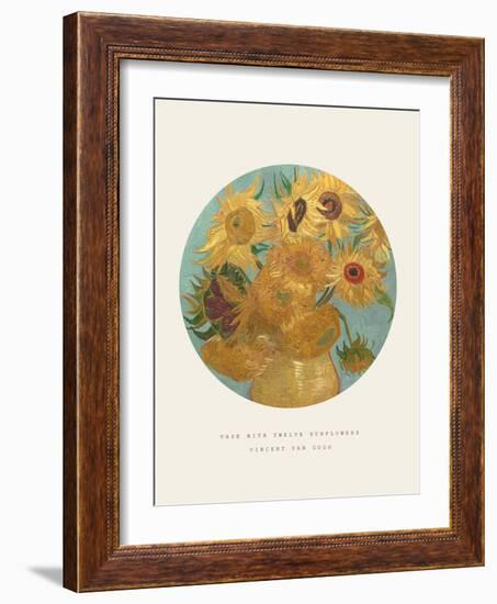 Old Masters, New Circles: Sunflowers, c.1889-Vincent van Gogh-Framed Art Print