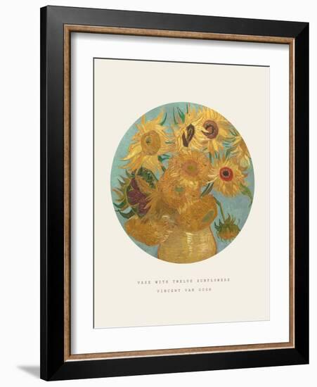 Old Masters, New Circles: Sunflowers, c.1889-Vincent van Gogh-Framed Art Print