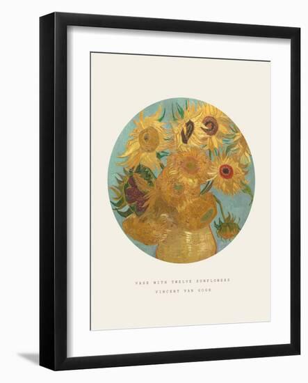 Old Masters, New Circles: Sunflowers, c.1889-Vincent van Gogh-Framed Art Print