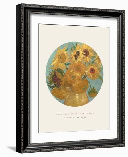 Old Masters, New Circles: Sunflowers, c.1889-Vincent van Gogh-Framed Art Print